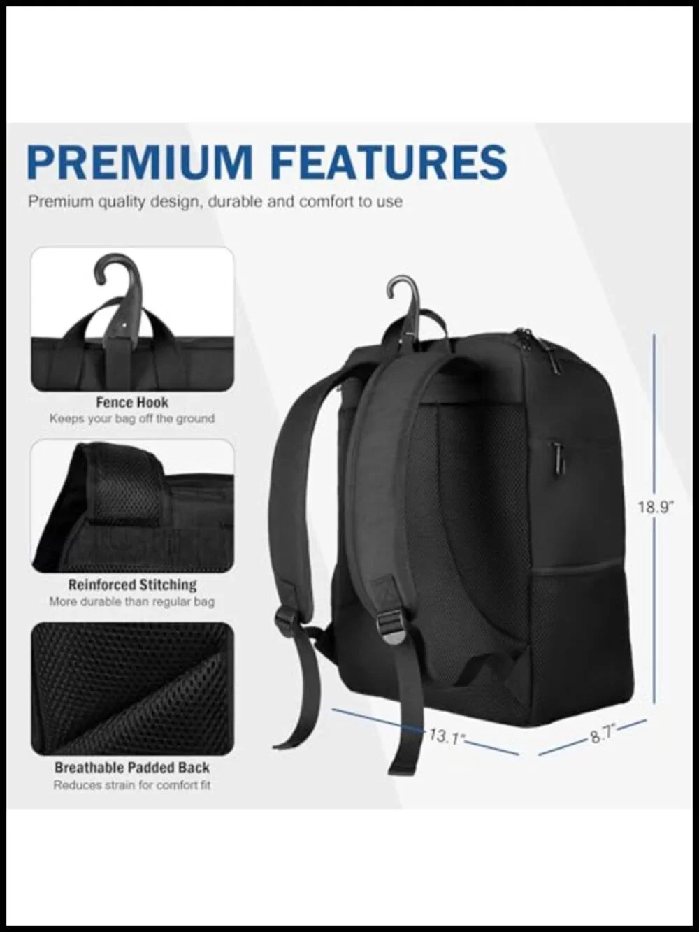 Large Pickleball Backpack Fits 5+ Paddles with Shoe Pocket